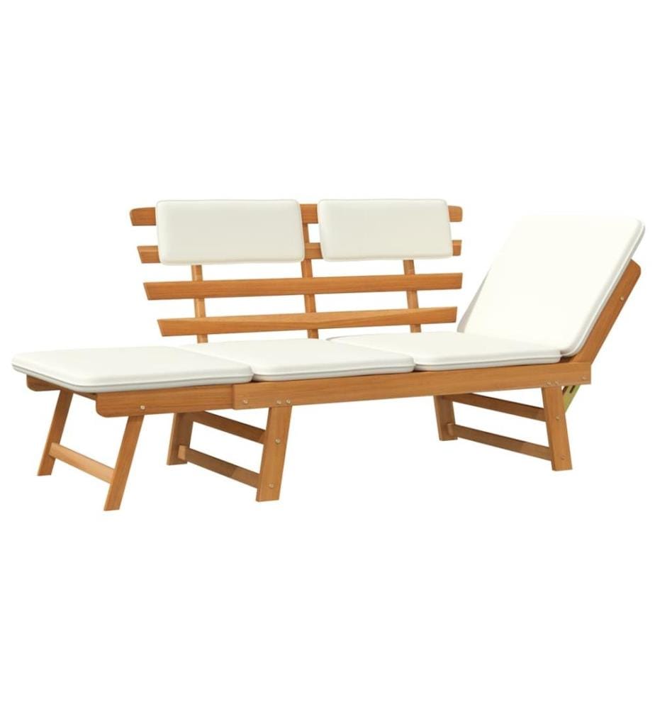 Banc de jardin avec coussins 2-en-1 190 cm Bois d'acacia massif