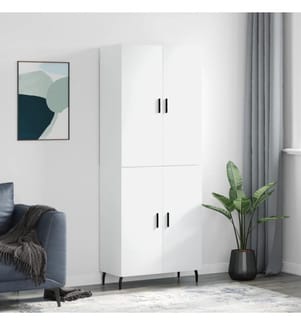 Highboard Weiss 69,5x34x180 cm Holzwerkstoff