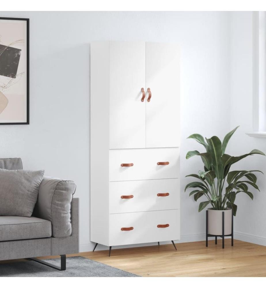 Highboard Weiss 69,5x34x180 cm Holzwerkstoff