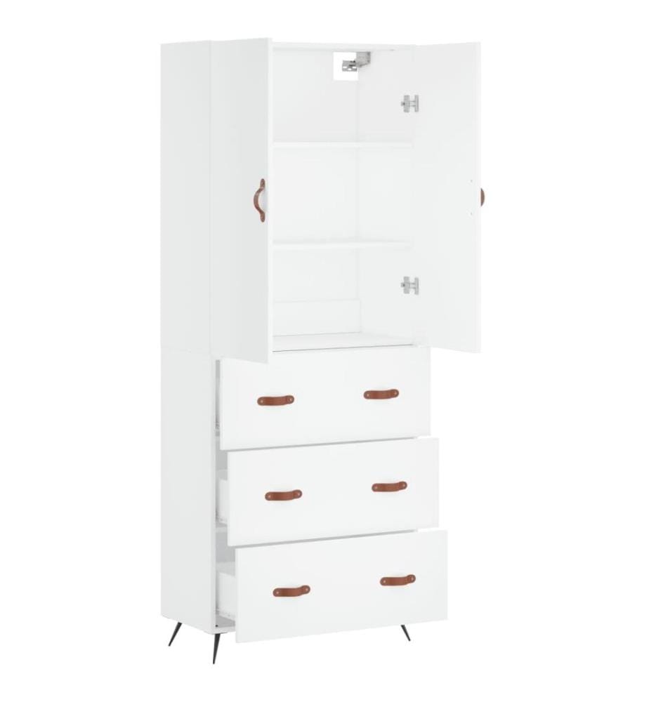 Highboard Weiss 69,5x34x180 cm Holzwerkstoff