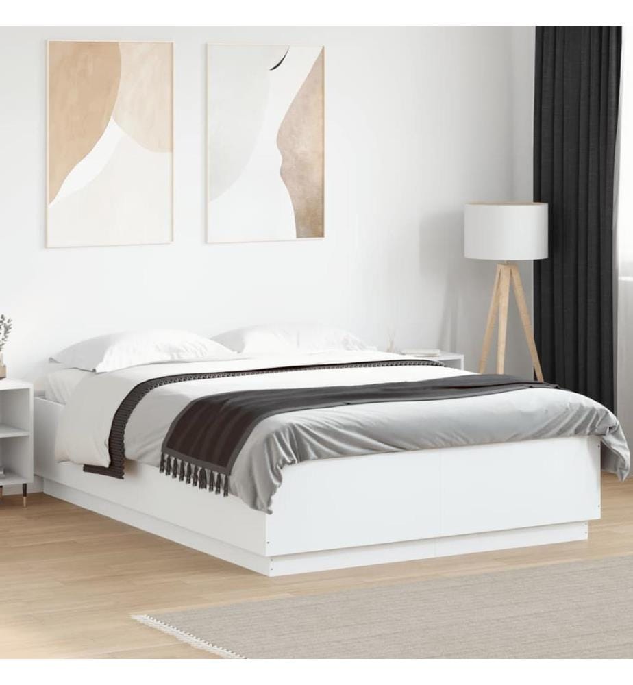 Cadre de lit sans matelas blanc 160x200 cm