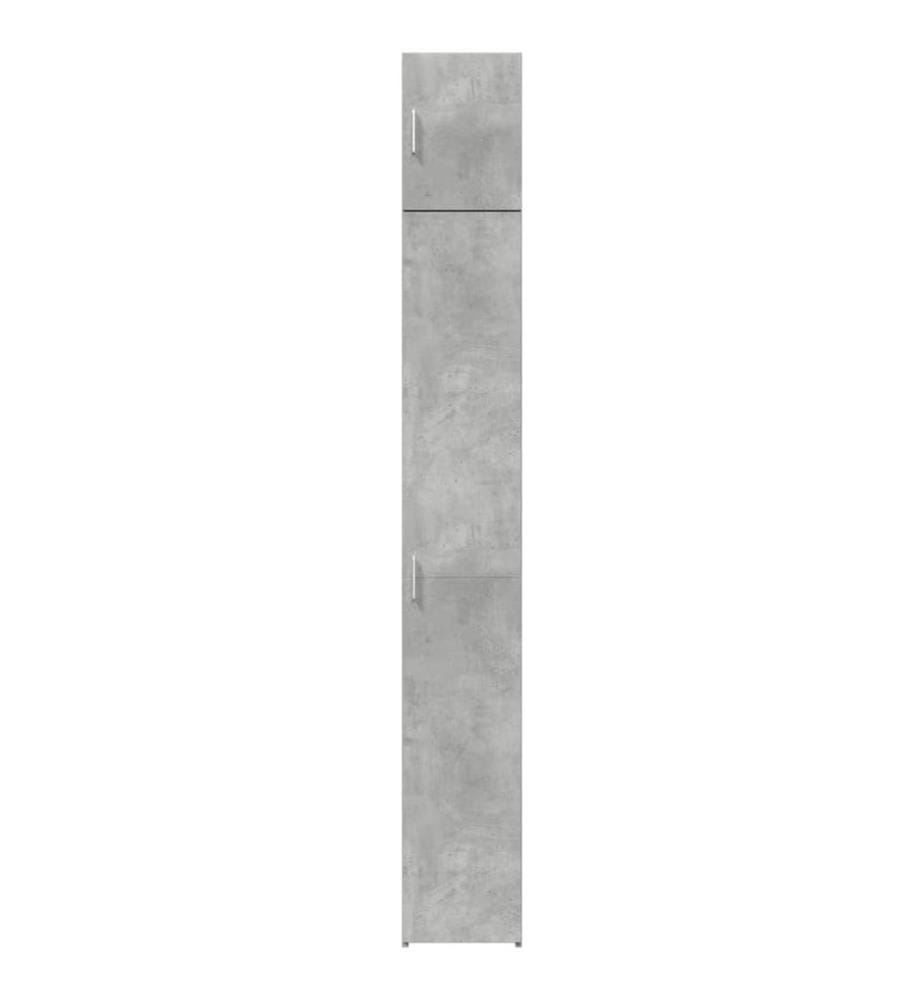 Armoire de rangement mince gris béton 30x42,5x225 cm