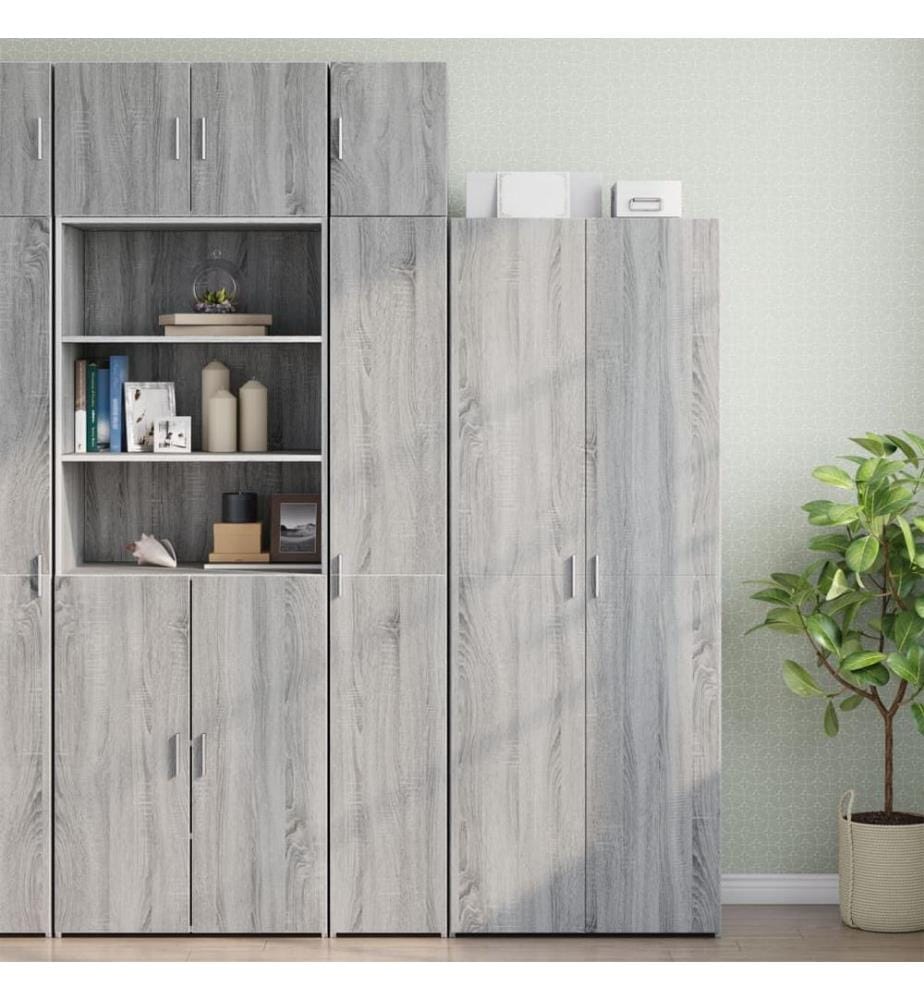 Hochschrank Schmal Grau Sonoma 30x42,5x225 cm Holzwerkstoff