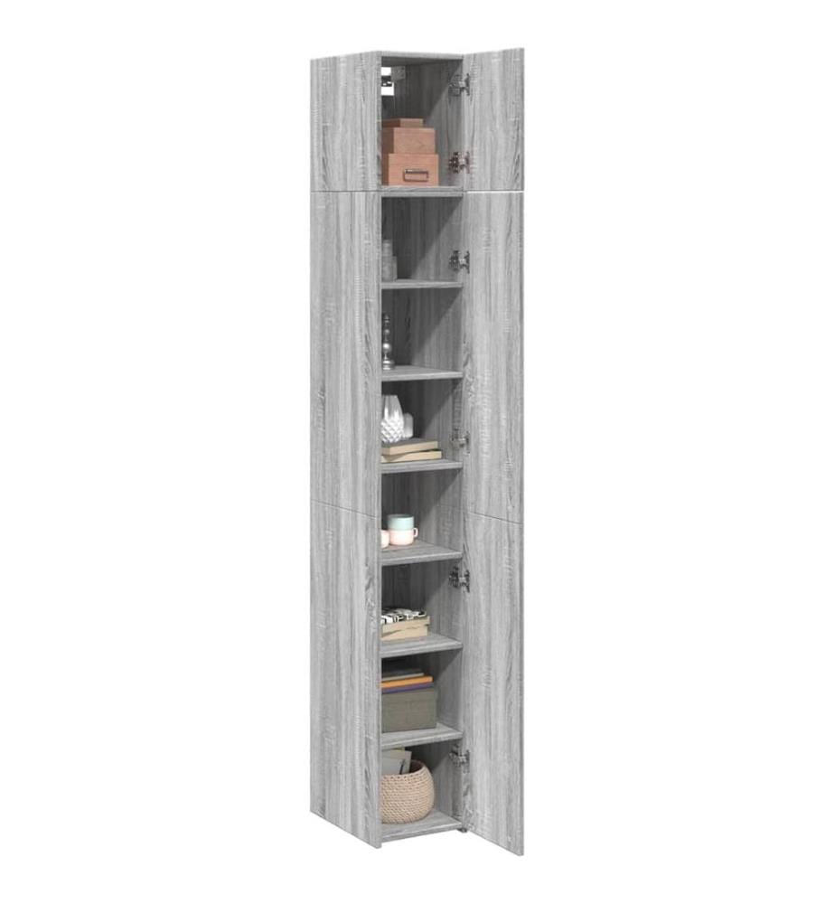 Hochschrank Schmal Grau Sonoma 30x42,5x225 cm Holzwerkstoff
