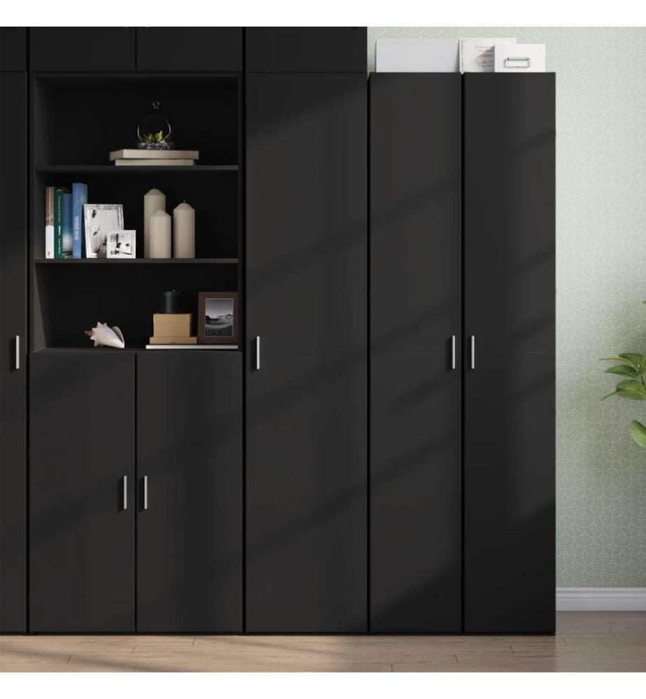 Highboard Schwarz 40x42,5x185 cm Holzwerkstoff