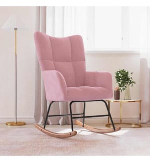 Schaukelstuhl Samt Rosa
