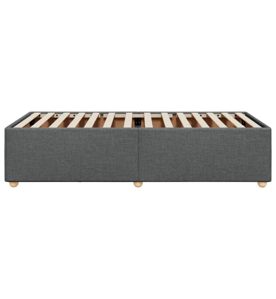 Bettgestell ohne Matratze Dunkelgrau 90x200 cm Stoff