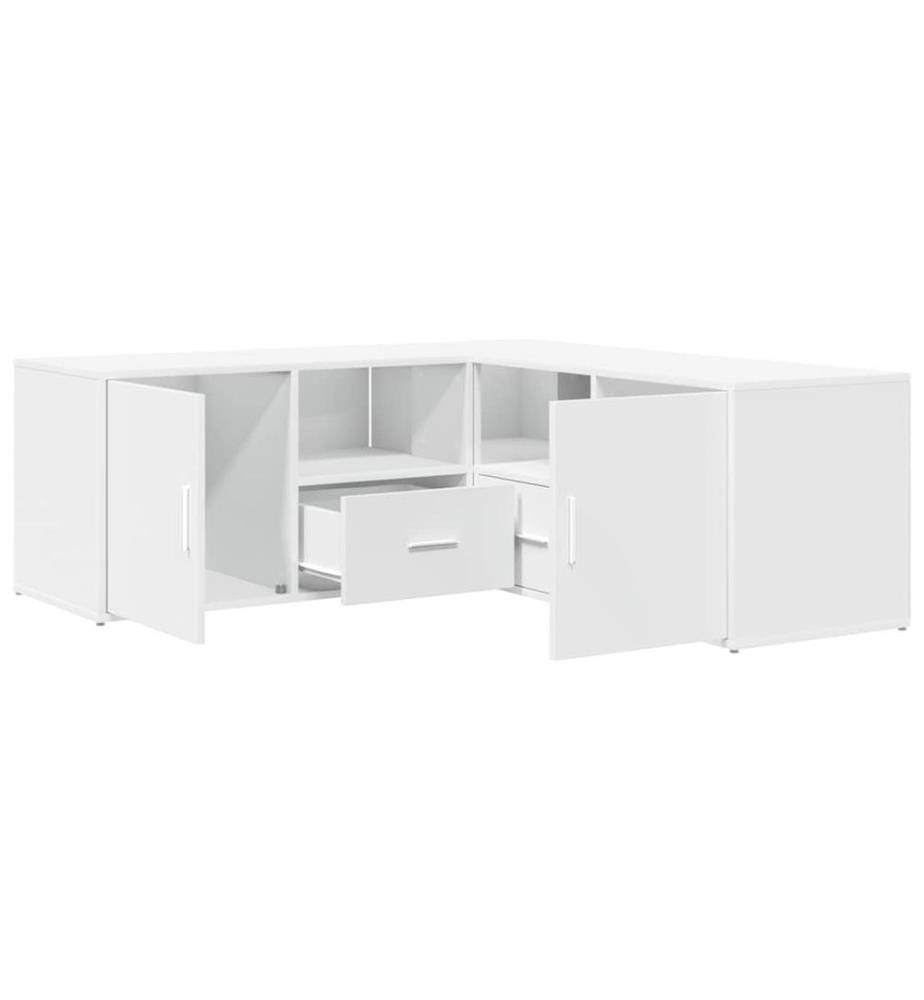 Eckregal Weiss 200x40x45 cm Holzwerkstoff