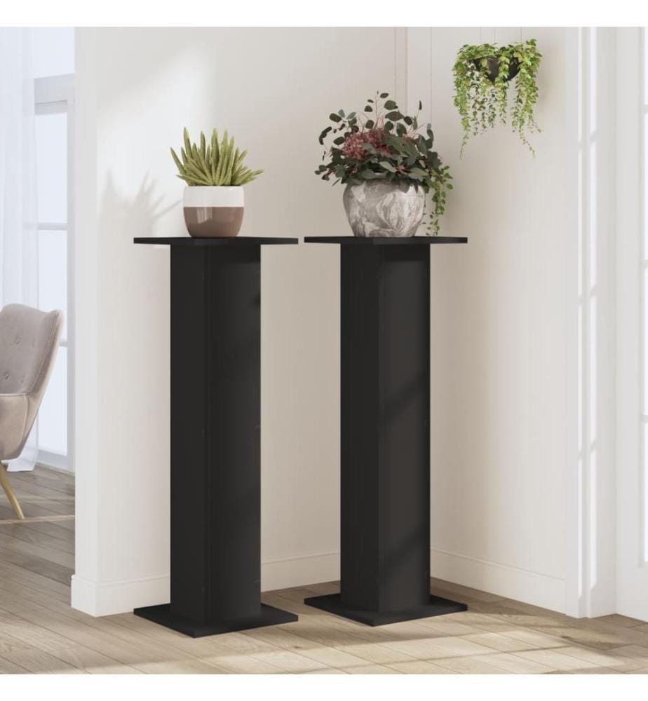 Pflanzenständer 2 Stk. Schwarz 30x30x95 cm Holzwerkstoff