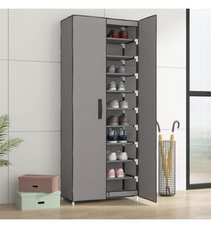 Schuhschrank Grau 60x30x166 cm Stoff