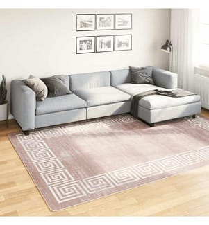 Teppich Waschbar Beige 190x300 cm Rutschfest
