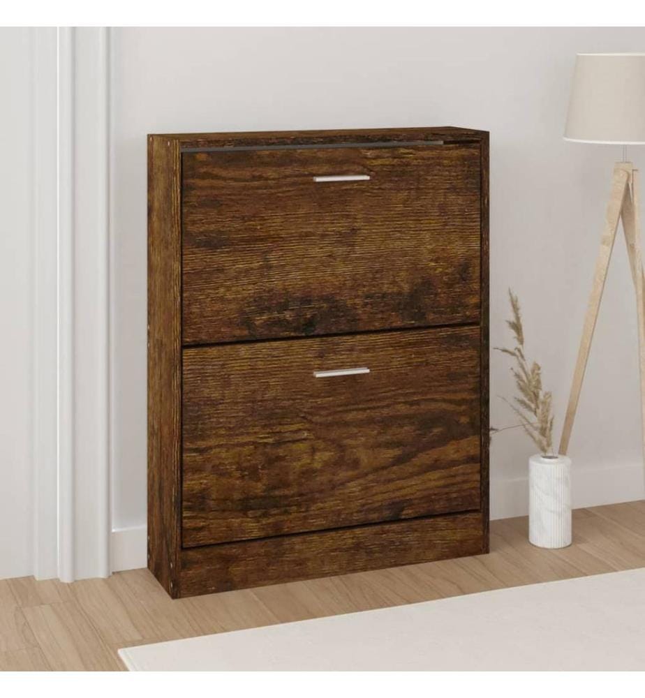 Schuhschrank Räuchereiche 59x17x81 cm Holzwerkstoff