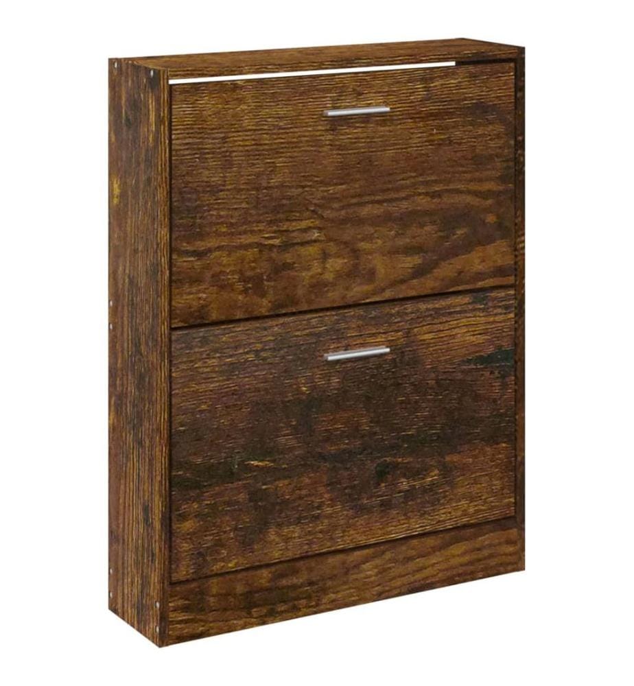 Schuhschrank Räuchereiche 59x17x81 cm Holzwerkstoff