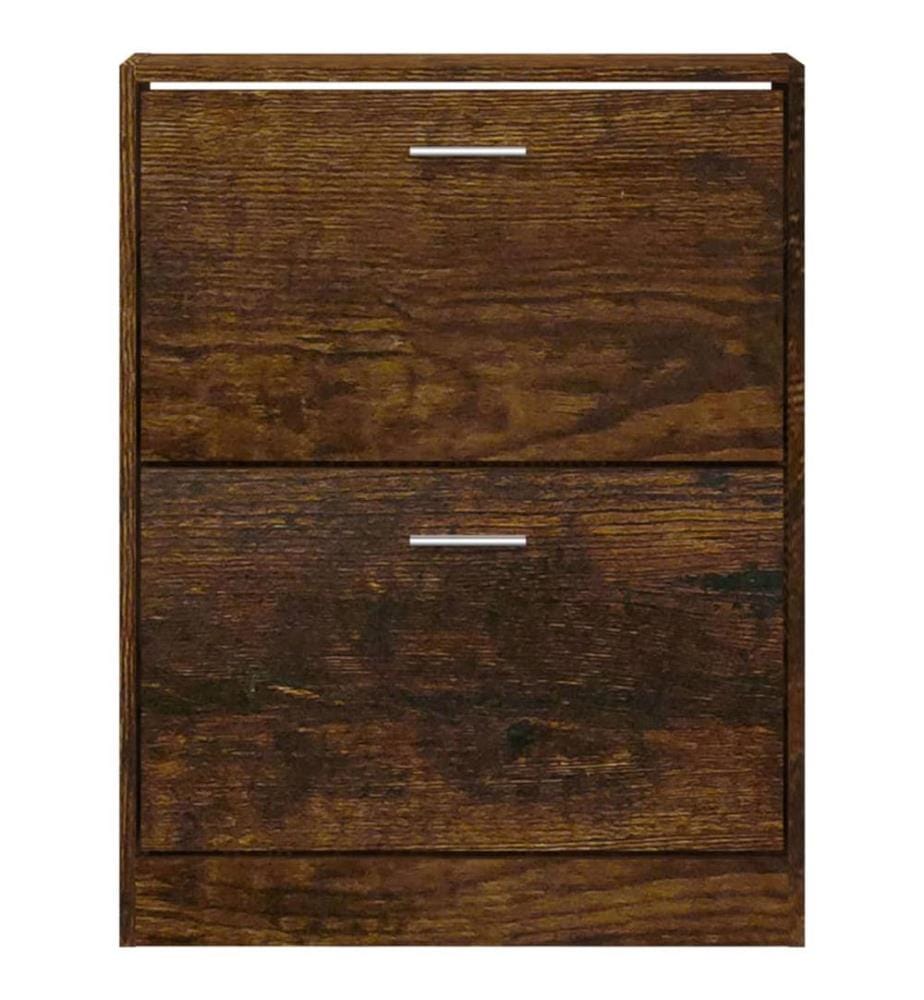 Schuhschrank Räuchereiche 59x17x81 cm Holzwerkstoff