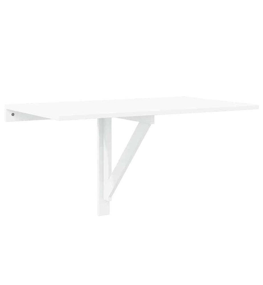 Table murale pliable Blanc brillant 100x60x56cm Bois ingénierie