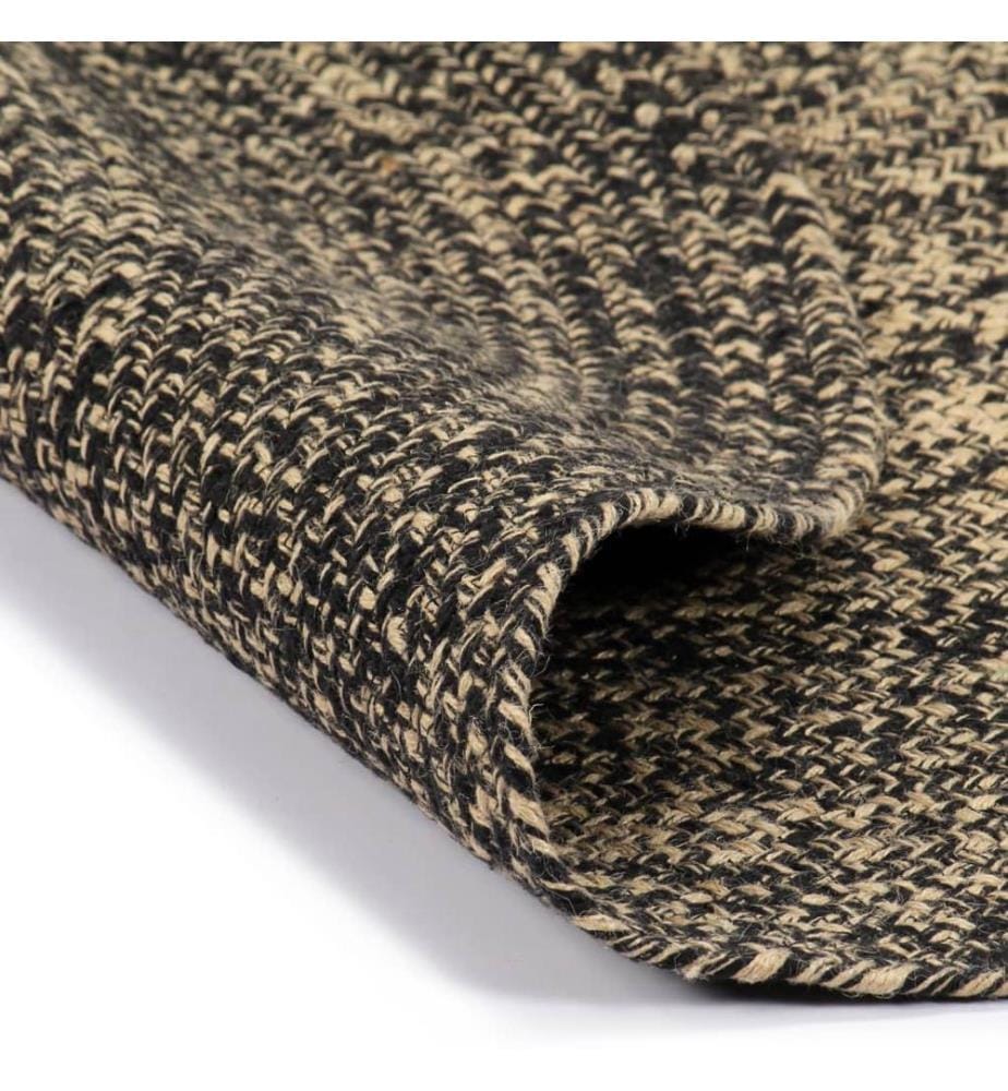 Teppich Handgefertigt Jute Schwarz und Braun 240 cm