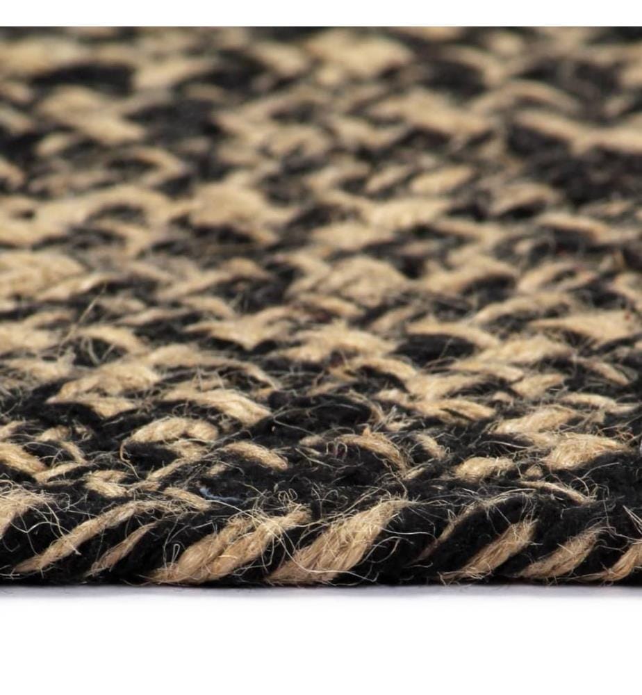 Teppich Handgefertigt Jute Schwarz und Braun 240 cm