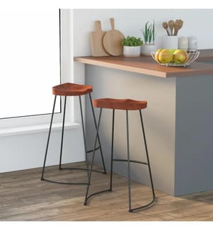 Gavin Barhocker 2 Stk. 50x40x78 cm Massivholz Mango