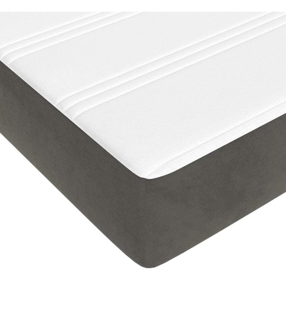 Taschenfederkernmatratze Dunkelgrau 120x200x20 cm Samt