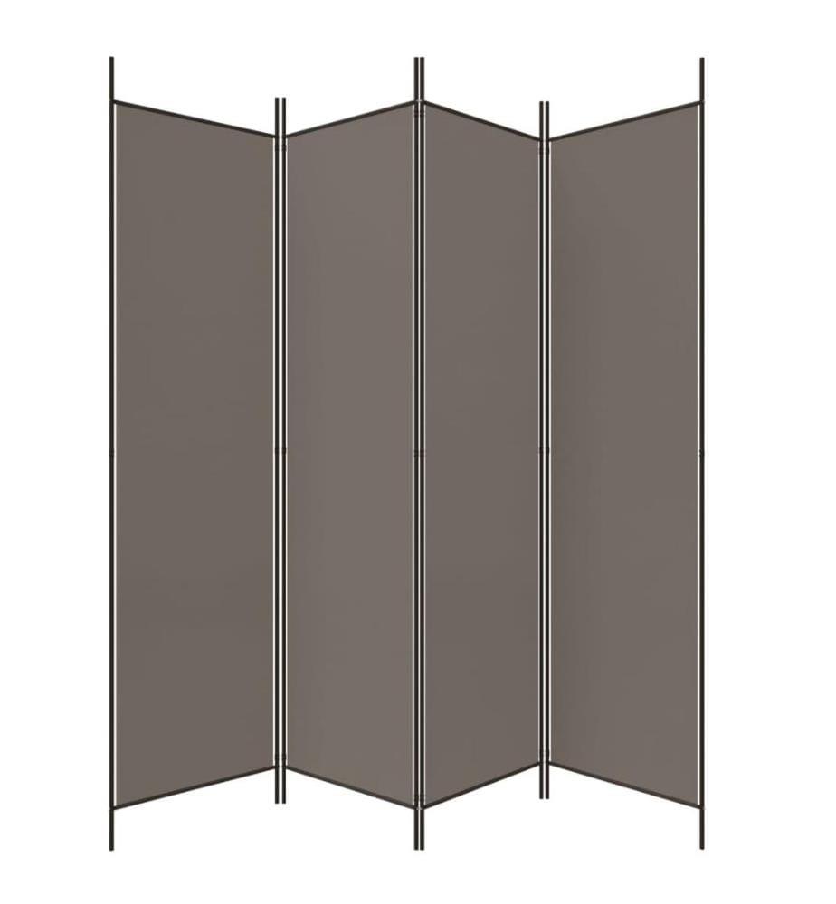 4-tlg. Paravent Anthrazit 200x220 cm Stoff