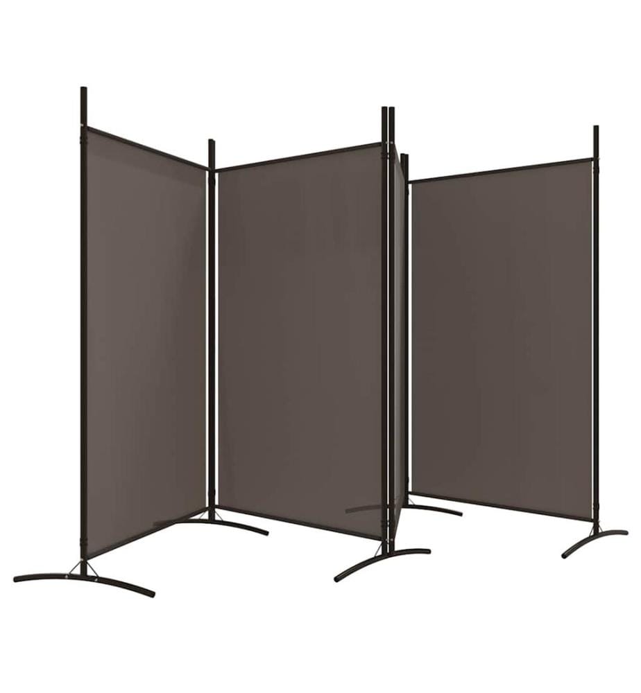 4-tlg. Paravent Anthrazit 346x180 cm Stoff