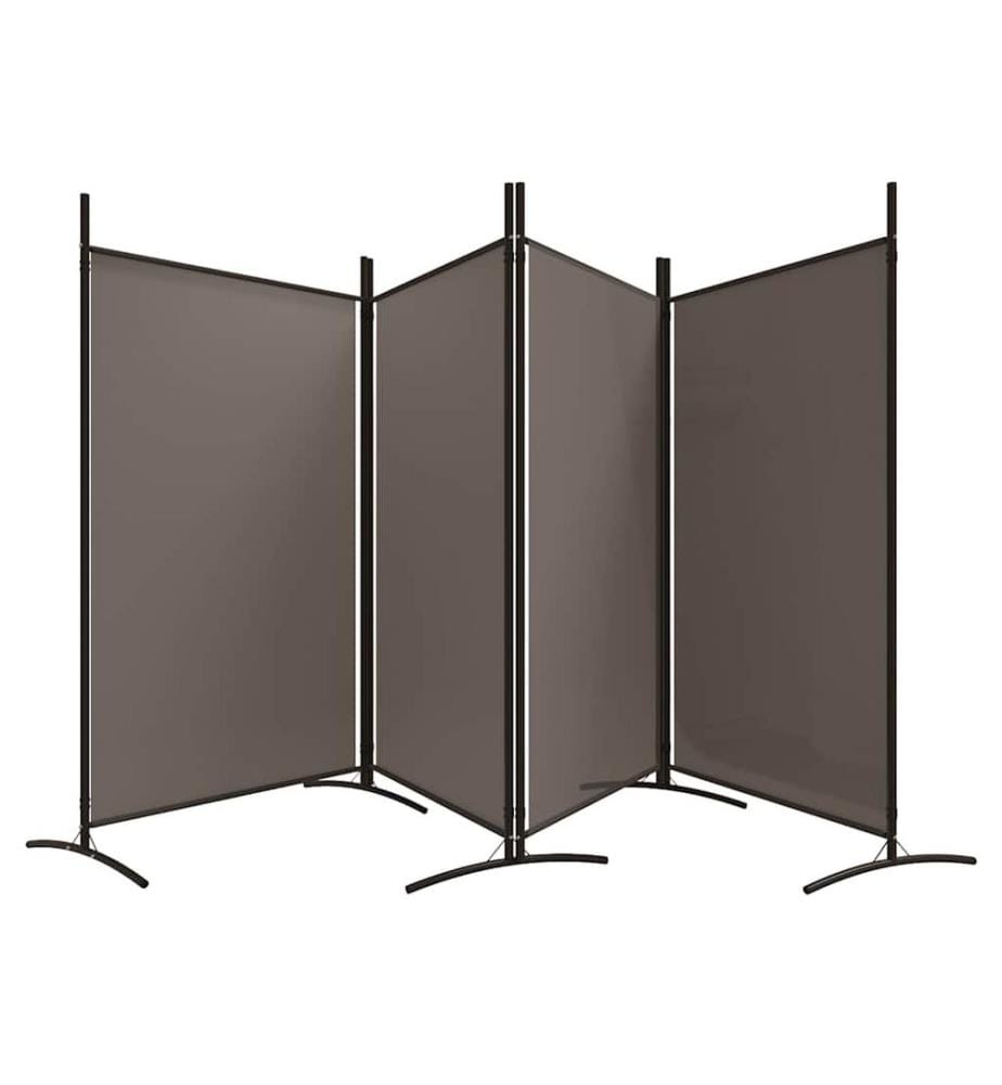 4-tlg. Paravent Anthrazit 346x180 cm Stoff