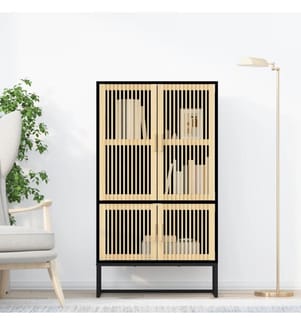 Highboard Schwarz 70x35x125 cm Holzwerkstoff