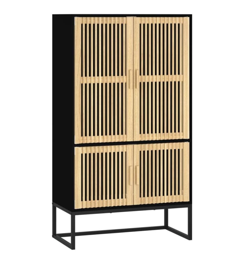 Highboard Schwarz 70x35x125 cm Holzwerkstoff