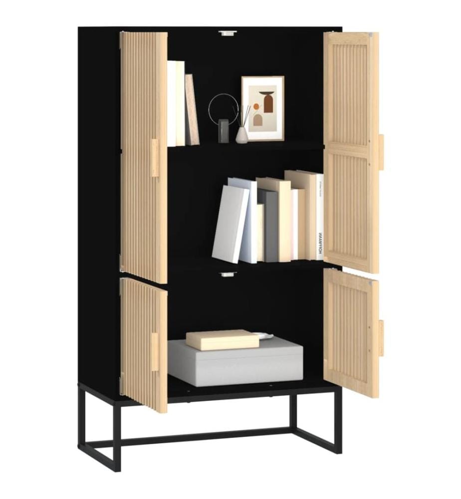 Highboard Schwarz 70x35x125 cm Holzwerkstoff