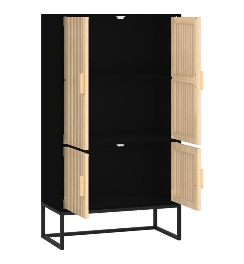 Highboard Schwarz 70x35x125 cm Holzwerkstoff
