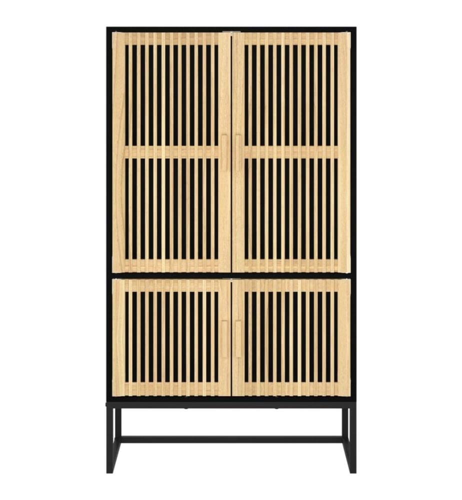 Highboard Schwarz 70x35x125 cm Holzwerkstoff