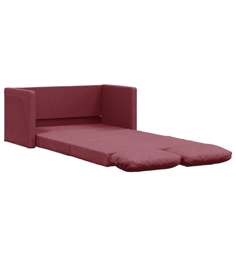 Bodensofa mit Schlaffunktion Weinrot 112x174x55 cm Stoff