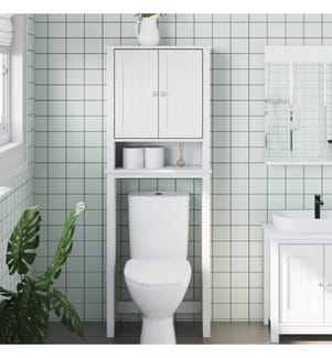 Rangement au-dessus de la cuvette BERG blanc bois massif