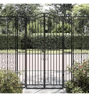 Gartentor Schwarz 121x8x180 cm Schmiedeeisen