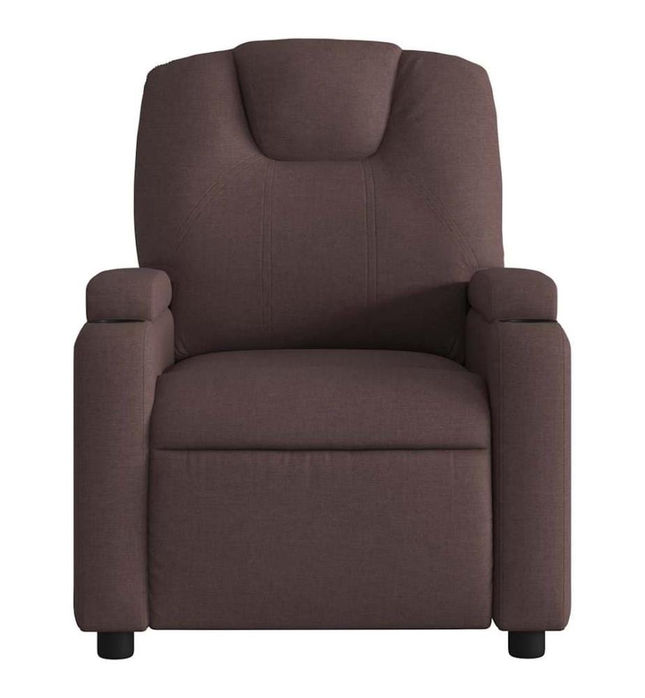 Massagesessel Dunkelbraun Stoff