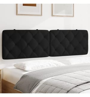 Kopfteil-Kissen Schwarz 180 cm Samt