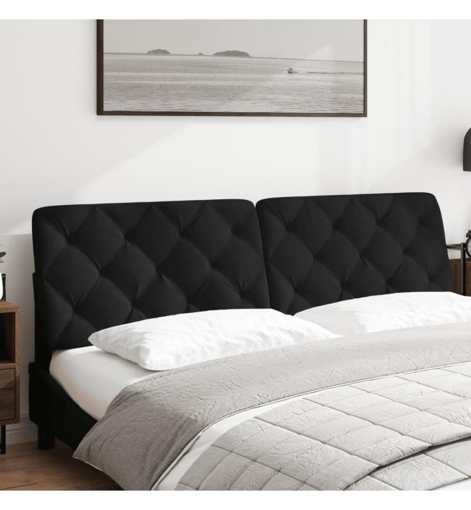 Coussin de tête de lit noir 180 cm velours