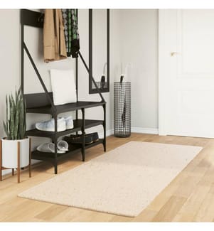 Teppich HUARTE Kurzflor Weich und Waschbar Beige 80x200 cm