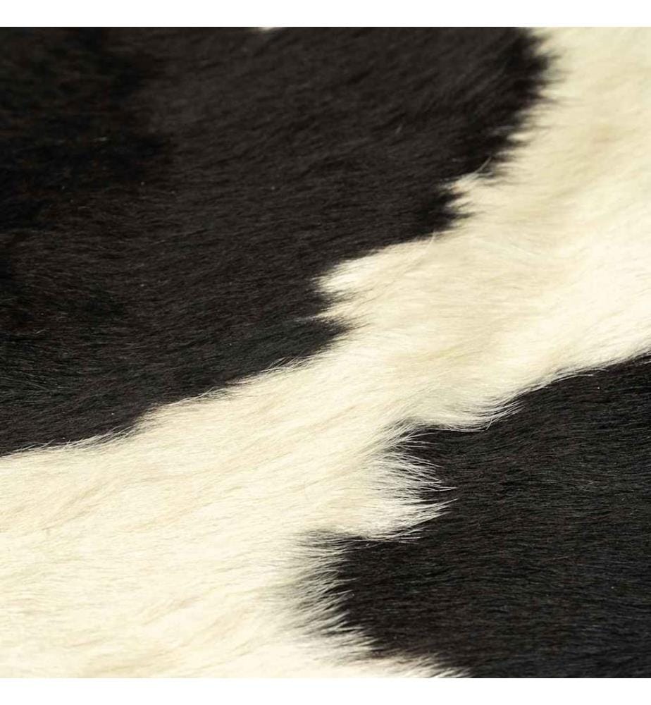 Teppich Echtes Rindsleder Schwarz und Weiss 180x220 cm