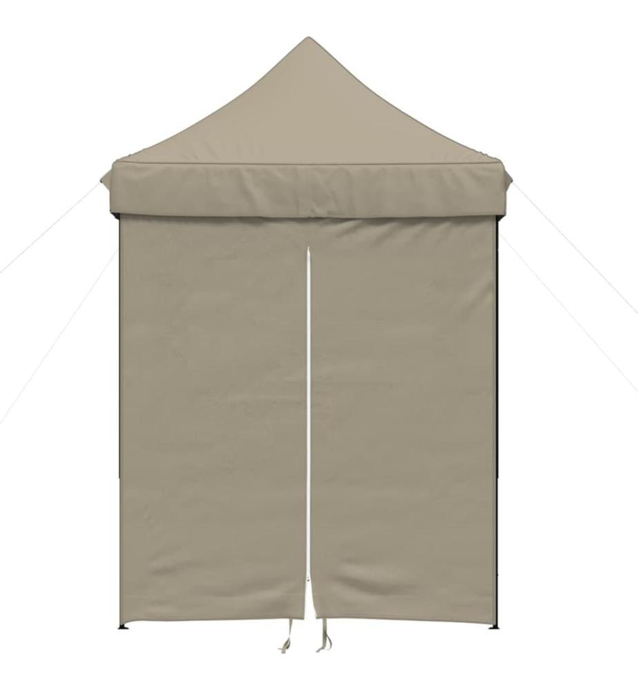 Tente de réception pliable escamotable 4 parois latérales taupe
