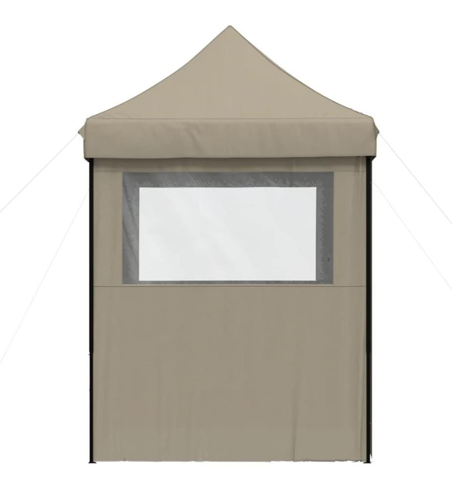 Tente de réception pliable escamotable 4 parois latérales taupe