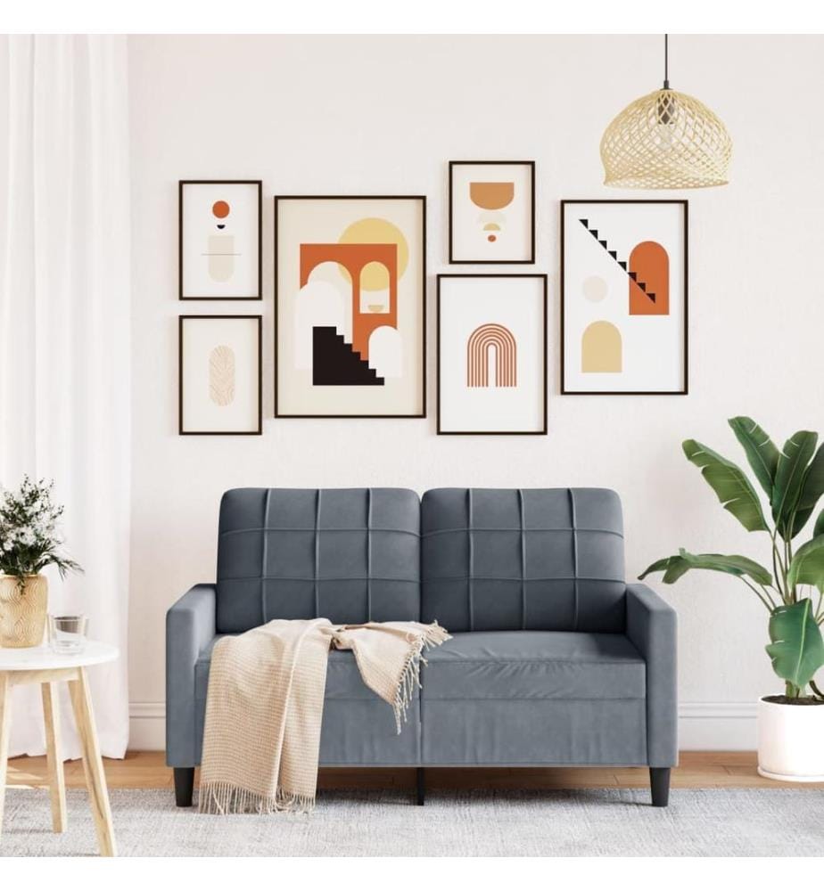 2-Sitzer-Sofa Dunkelgrau 120 cm Samt