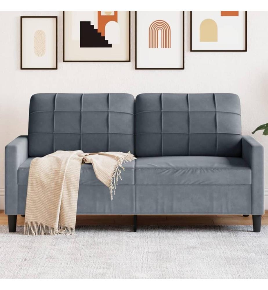2-Sitzer-Sofa Dunkelgrau 140 cm Samt