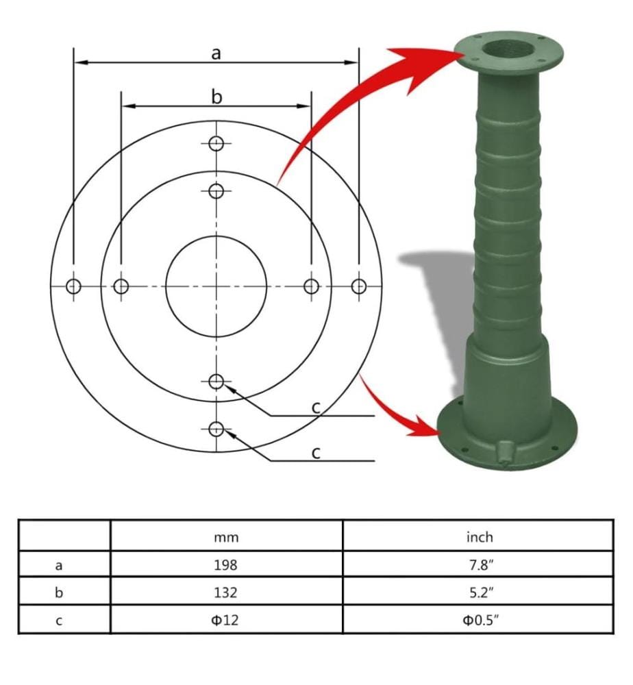Support en fonte pour pompe à eau manuelle de jardin
