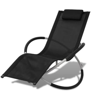 Sonnenliege Geometrisch Outdoor Stahl Schwarz und Grau