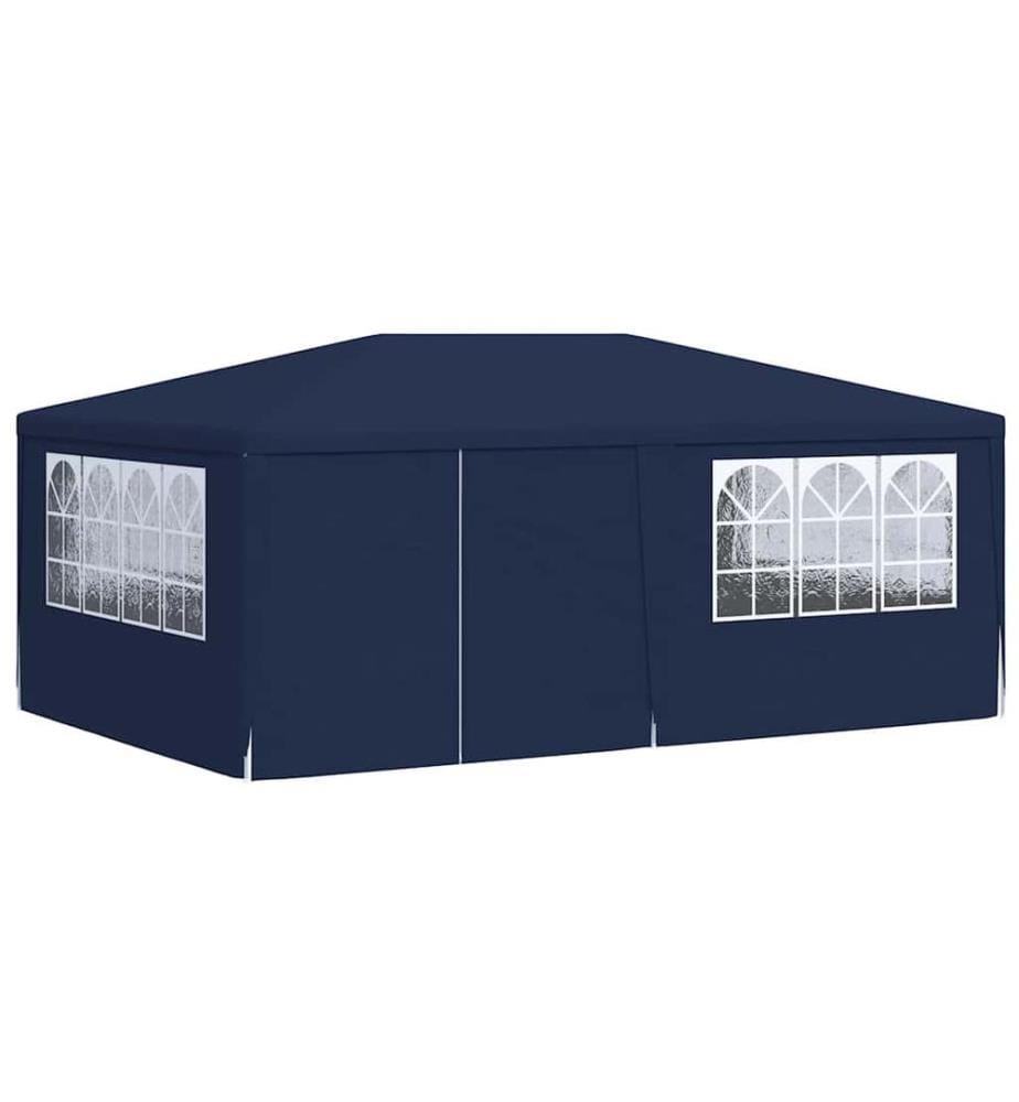 Tente de réception avec parois latérales 4x6 m Bleu 90 g/m²