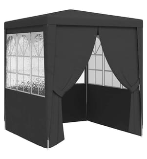 Profi-Partyzelt mit Seitenwänden 2×2m Anthrazit 90 g/m²
