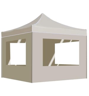 Profi-Partyzelt Faltbar mit Wänden Aluminium 2×2m Creme