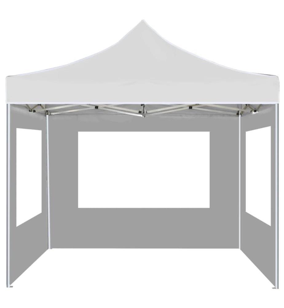 Tente de réception pliable avec parois Aluminium 2x2 m Blanc
