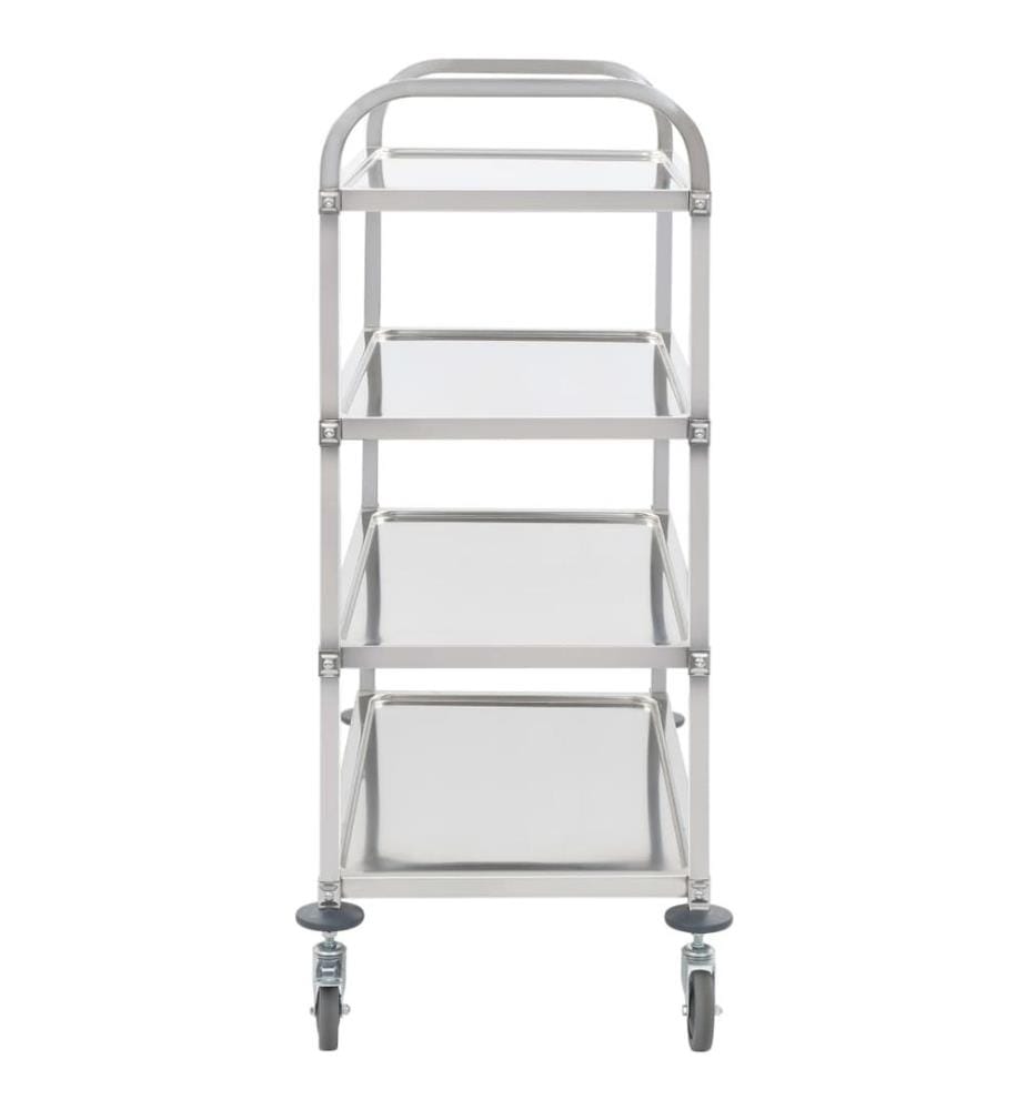 4-Stufiger Servierwagen 107 x 55 x 125 cm Edelstahl